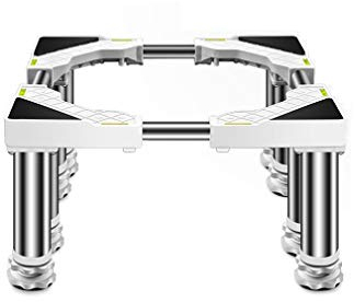 4/8/12 Legs Washing Machine Base Stand Fridge Trays Prevent Scratch Dent Reinforced Washer Dryer Stack Stands 24-27cm Stainless Steel Laundry Washer Pedestal Base L/W 45-65cm (12legs 10.6in) (8le