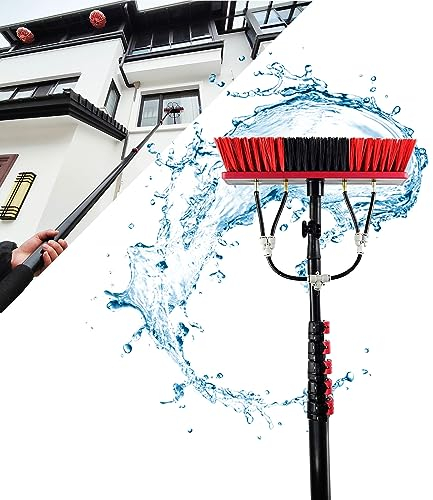 Witriolik 30FT/9m Telescopic Pole Universal, PV Anlage Reinigungsgerät, Wasserführende Teleskopstange, Glasdach Reinigungsset Universal Waschbürste, Fensterreiniger, für solaranlagen und Fenster