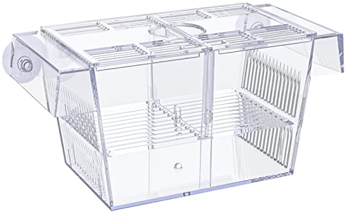 Pawfly Aufzuchtbecken Aquarium Acrylic Laichkasten mit Saugnäpfen - Groß für Babyfische, Garnelen, Betta, Guppy und Platys