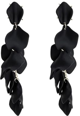 TOFBS Ohrringe Damen Elegant Tropfen Statement Quaste Blumen Ohrringe Rosenblüten Ohrringe Baumeln Blumen Ohrringe Schmuck Zubehör