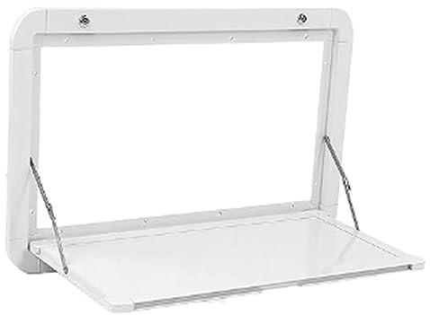 PRUJOY Klapptisch, Wohnwagen-Zubehör, Wohnmobil-Anhänger, Picknick, weiß, Aluminiumlegierung, Wohnwagen-Klapptisch, ideal für den Außenbereich (White 80 * 42 * 20cm)