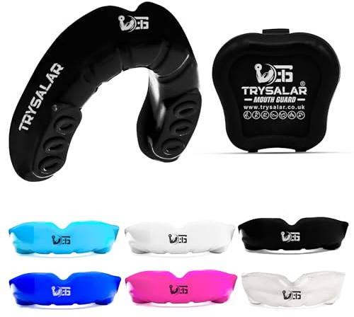 TrySalar Mundschutz für Boxen, Herren, Erwachsene, Jugendliche, Junior, formbar, Rughby, Sport, schmale Passform, zum Kochen und Beißen, Zahnfleischschutz mit Box, MMA, Hockey, Basketball, Muay Thai,