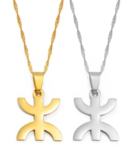 Pendentif Drapeau Traditionnel, 2,3 Cm Symbole Des Berbères D'Afrique Colliers Pendentif Style Berbère Africain Kabyle Bijoux Amazighs Bijoux Hip Hop Classiques Bijoux De Mode De Fête Tendance, Ja