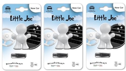 3er Pack Little Joe Lufterfrischer fürs Auto zur Montage an jedem Lüftungsgitter +/-45 Tage Frische im Auto (New Car/weiß)