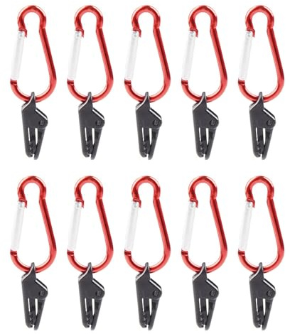 10Pcs Proof Tarpaulin Alligators Clip Tighten Lock Grip With Carabiner Outdoor Camping Tent Clip Awning Tarp Clamps