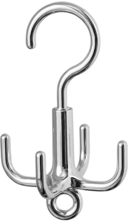 Perchero para armario – Percha para bolsos | Porta corbatas giratorio a 360 grados con 4 ganchos – Colgador para bolsos, carteras, cinturones, bufandas, sombreros, ropa