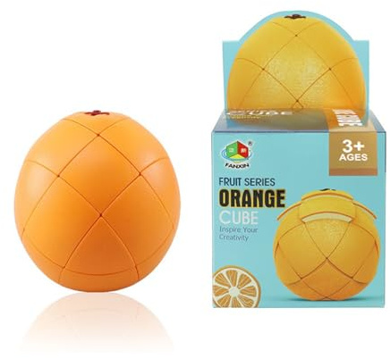 Zauberwürfel,3D Mandarine Fruchtwürfel Magic Speed Cube，Speziell Geformter Puzzlewürfel zur Entwicklung von Intelligenz und Geschicklichkeit (Orange)