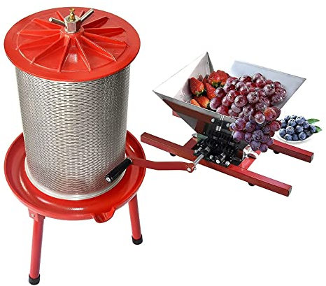 CYNEBXILG Frantoio per UVA e Vino Classico da Frutta - 7 Litri/1,8 galloni con pressa idraulica per Mele e Vino da Frutta - 5,3 galloni/20 Litri