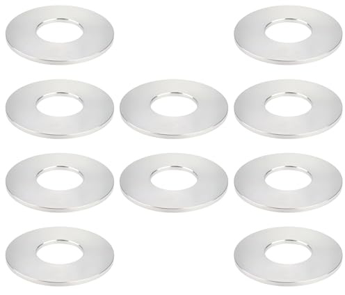 eMagTech 10 Pezzi Rubinetto Da Cucina Grande Base Piatta Rondella Tubo Di Alluminio Guarnizione Per Tubi Dell'acqua Argento 70x30x3mm