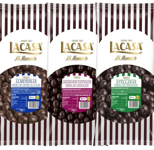 Lacasa Mi Momento pack 3kg bolas: Almendra con chocolate con leche,Avellana con chocolate Negro,Arándanos con chocolate Negro