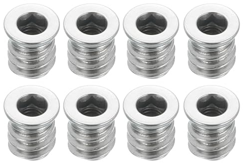 sourcing map Lot de 8 écrous filetés M4 x 10 mm pour bois – Vis en acier inoxydable 304 pour meubles – Écrous de fixation pour bois