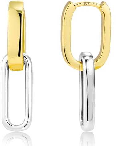 ALEXCRAFT Silber 925 Ohrringe Hängend Doppel Creolen mit Anhänger Damen