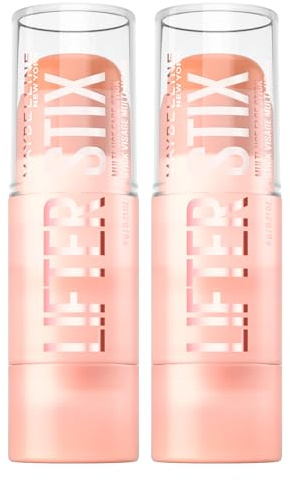 Maybelline New York Lifter Stix Gesichtsstick Farbe 45 Mehrzweck Deckt ab Formt Beleuchtet Natürliches Finish Formel mit Cranberrysamenöl und leuchtenden Pigmenten - 2 Sticks
