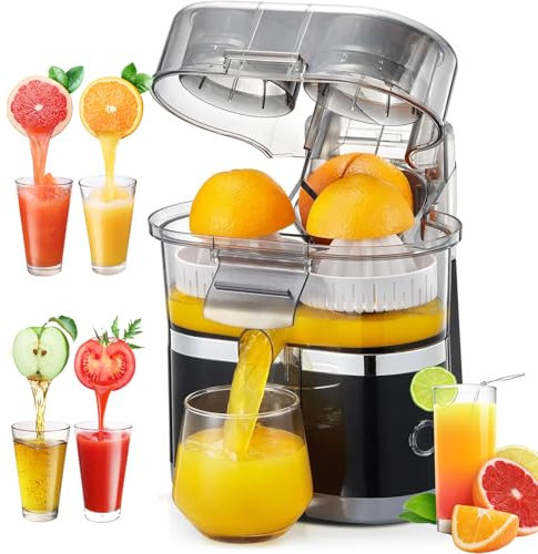 Exprimidor eléctrico de 100 W, exprimidor doble de cítricos de 500 ml, para naranja, limón, pomelo, granada, con función antigoteo, máquina de jugo de naranja de 18000 rpm, piezas aptas para