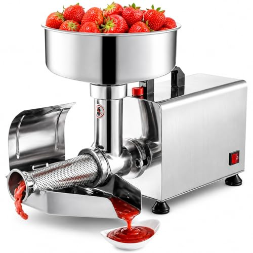 450W Electric Tomato Strainer & Sauce Maker - Commercial Grade Food Mill | Stainless Steel Fruit Processor for Tomatoes, Berries, Purees (220V)