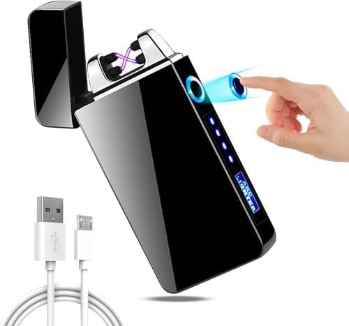 Umllpet Accendino elettronico, USB, antivento, senza fiamma, regalo per uomo, papà, nonno, donna, accendino elettrico