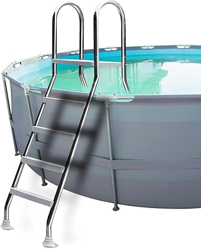 Poolleiter mit 4 Stufen, Poolleiter über dem Boden, 132 cm, Poolleiter aus Edelstahl 304, für Innen- und Außenpools