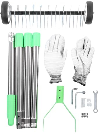 Tnfeeon Râteau à Feuilles, Râteau de Jardin Large et Robuste en Acier Inoxydable, Facile à Assembler, Jardin en Métal pour Le Jardinage, Aménagement Paysager Professionnel