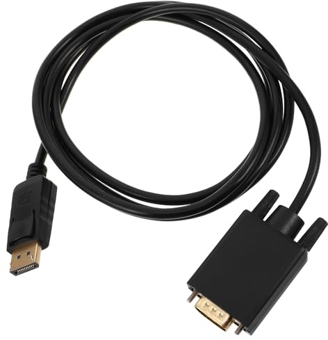 Zerodeko Câble Displayport vers Vga 1,8 Mètre Noir, Convertisseur Vidéo Stable pour Ordinateur Portable, Compatible Moniteur et Vidéoprojecteur, Transmission HD 1080P, Connecteur Vga pour