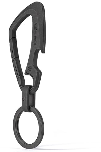 MecArmy CH17 Titanium Carabiner KeyRing Clip, Quick Release Keyring with Bottle Opener, Solid KeyRing for Everyday Carry, Belt Key Holder for Camping, Hiking, Outdoor Backpack