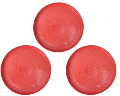 UKCOCO Lot de 3 Plateaux d'alimentation pour Volailles 35 Cm, Plastique Résistant, Mangeoire à Poussins, Distributeur D'aliments pour Poulets, Accessoires pour Ferme et Élevage