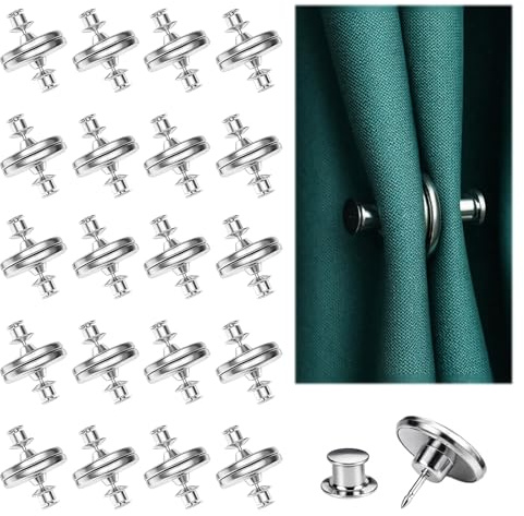 20PCS Curtain Magnets, Double Sided Magnetic Suction Curtains, Curtains Magnet Closure, No-Drill Curtain Magnet Closure Clips Shower Curtain Magnets, for Home Bathroom Bedroom Draperie Office Shower