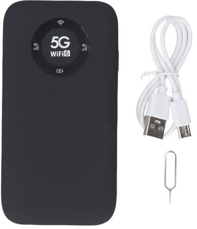 Erchineko Hotspot Mobile 5G, Router Wi-Fi Portatile per Viaggi, Dispositivo Hotspot Ad Altissima velocità con velocità Fino a 2,77 Gbps, con Slot per Scheda SIM, Batteria da 7100 MAh, 16 (BLACK)