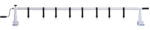 Teenpull Enrollador para lona de piscina, base de plástico, tubo telescópico de aluminio de 1,37 a 6,15 m, con manivela y 8 cordones, adecuado para piscinas, ahorra espacio y es resistente a la