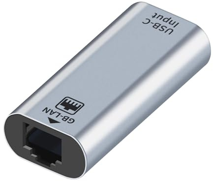 Convertitore Ethernet di tipo C - Adattatore USB, scheda di rete Plug-and | Play, cavo di connessione ad alta velocità | Doppia soluzione di porta per laptop, desktop, tablet, home office, Linux