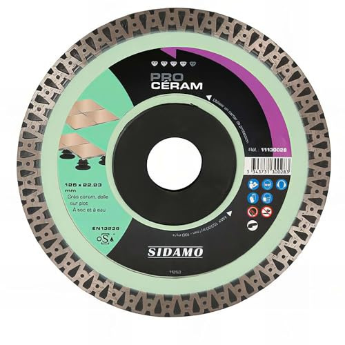 Disque diamant PRO CÉRAM D. 125 x 22,23 x H 10 mm Grès céram/dalle - 11130028 - Sidamo