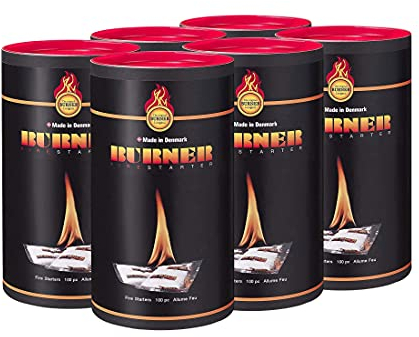 Burner Accendifuoco 6 x 100 Pezzi Bio Oil per Barbecue, Camino, Stufa e Caminetti - 600 bustine
