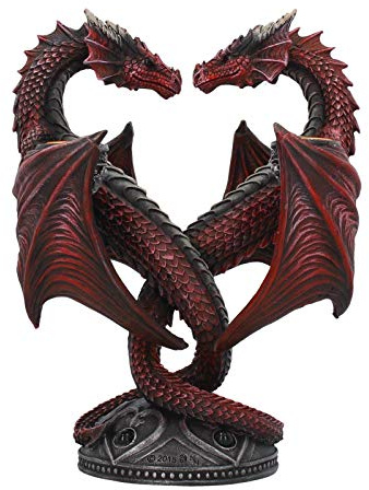 Nemesis Now Kerzenhalter mit Drachenherz, Anne Stokes, Valentins-Edition, 23 cm, Kunstharz, Einheitsgröße