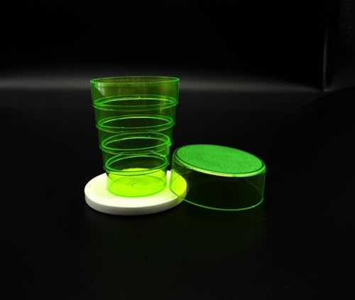 Kimmel Vaso plegable – El original – con espejo para picnic, viajes, hogar, vasos plegables para cepillos de dientes, al aire libre, senderismo, camping