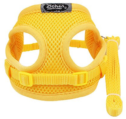 Yowablo Haustier-Hündchen-weicher Ineinander greifen-gehender Kasten-Kragen-Bügel-dauerhafte Weste im Freien (20-38cm,2Gelb)