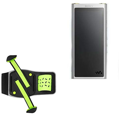 BoxWave Holster Compatible with Sony NW-ZX300 Walkman - FlexSport Armband, Adjustable Armband for Workout and Running - Stark Green