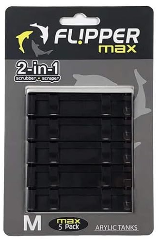 Flipper MAX Magnetic Aquarium Fish Tank Cleaner ABS Replacement Blades - Straight Edge 5-Pack - Acrylic Tanks
