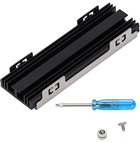 ASHATA M.2 Kühlkörper 2280 SSD Aluminiumlegierung Kühlkörper Kühlrippe SSD Kühler Anzug für M.2 2280 SSD(Schwarz)