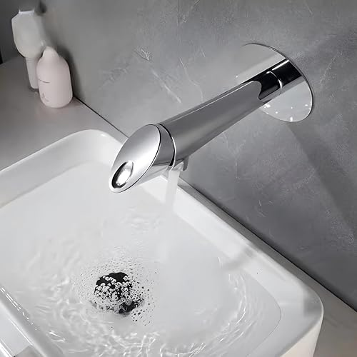 SJQKA Waschtischarmatur Wandmontage Wasserhahn Wand Unterputz Einzigen Handgriff 2-Loch Badarmatur Heiß Und Kalt,für Badezimmer Waschtisch Oder Badewanne Unterputz (plating)