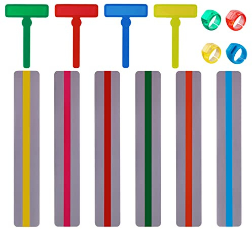 SAVITA 14pcs Bandes de Lecture Guidées Set, Finger Trackers Outil Dyslexie Bandes Regle de Lecture en Surbrillance avec Superposition Colorée pour les Étudiants Dyslexiques pour Aider à Lire
