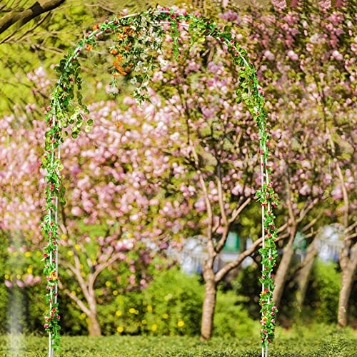 YYHJ Arcos de Jardin,para Plantas Trepadoras,Pabellón Pérgola,Arco de Metal para Rosales y Enredaderas,Soporte para Interior/Exterior,Decorativo Jardín de Césped,White