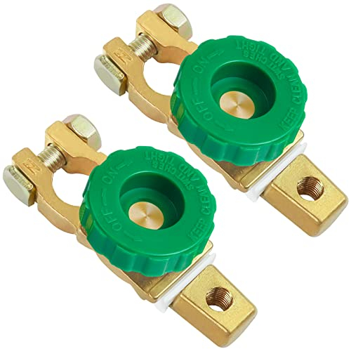 Batterie Trennschalter 12v 2Stk, JatilEr Batterietrennschalter Sicheres Ausschalten, Batterieschalter Zinklegierung Verkupfert, Batteriehauptschalter 400A mit Anti-Korrosions-Pad für Auto Truck Schiff