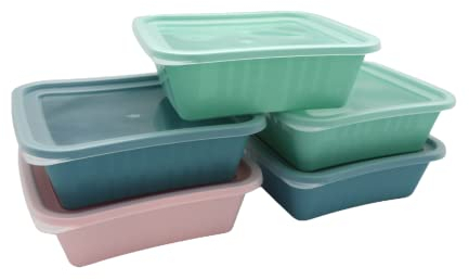 Mypicompany. Set Contenitori Ermetici per Alimenti in Plastica, 5 Pezzi da 500 ml - Contenitori Plastica per Alimenti per Microonde e Lavastoviglie, Colori Pastello