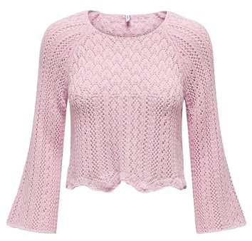 ONLY Damen Onlnola Life 3/4 Pullover KNT Noos, Candy Pink, XL