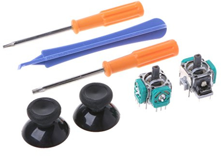 Oilmal 3D Analog Joystick, Compatible For Xbox One Controller 3D Analog Joysticks Replacement with Thumbsticks Cap Screwdrivers Repair Tools Compatible For Xbox One