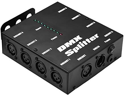 SHUIYUE DMX512 Distributeur de répartiteur d'amplificateur de Signal Optique 1 entrée et Sortie directes 8 Sorties indépendantes pour contrôleur d'éclairage Console de scène Party DJ Club Disco KTV