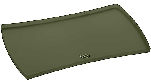 Hunter Napfunterlage Selection, zum Bodenschutz, lebensmittelgeeignetes Silikon, erhöhter Rand, flexibel & formstabil, rutschemmend, pflegeleicht, Farbe: Khaki, Größe: S
