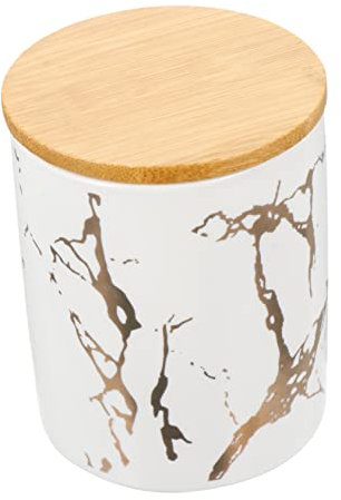 DOITOOL 1pezzi Barattolo Ceramico Con Coperchio Design Marmo Contenitore Ermetico Per Cibo Per Tè e Biscotti Conservazione e Stile Decorativo Cucina