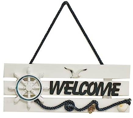 Cartello da Parete, Targa Decorativa Porta, Cartello di Benvenuto in Legno, Cartello di Benvenuto per Porta Anteriore, per Appendere Alla Porta D'ingresso, Finestra, Giardino, Parete, Soggiorno, Bar
