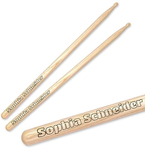 keepdrum Drumsticks 5B personalisierte Schlagzeug-Stöcke mit Gravur | personalisiert, mit Gravur