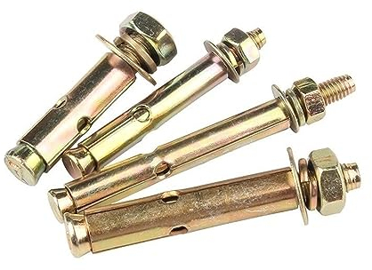 CLENEA M6 M8 M10 M12 M16 M18 Farbe Verzinkt Keil Beton Wand Expansion Schild Anker Expansion Bolzen Schrauben Kohlenstoffstahl (Size : M12x120mm 2pcs)